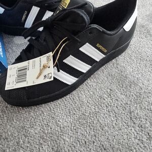 adidas Black & White Superstar Athletic Shoes